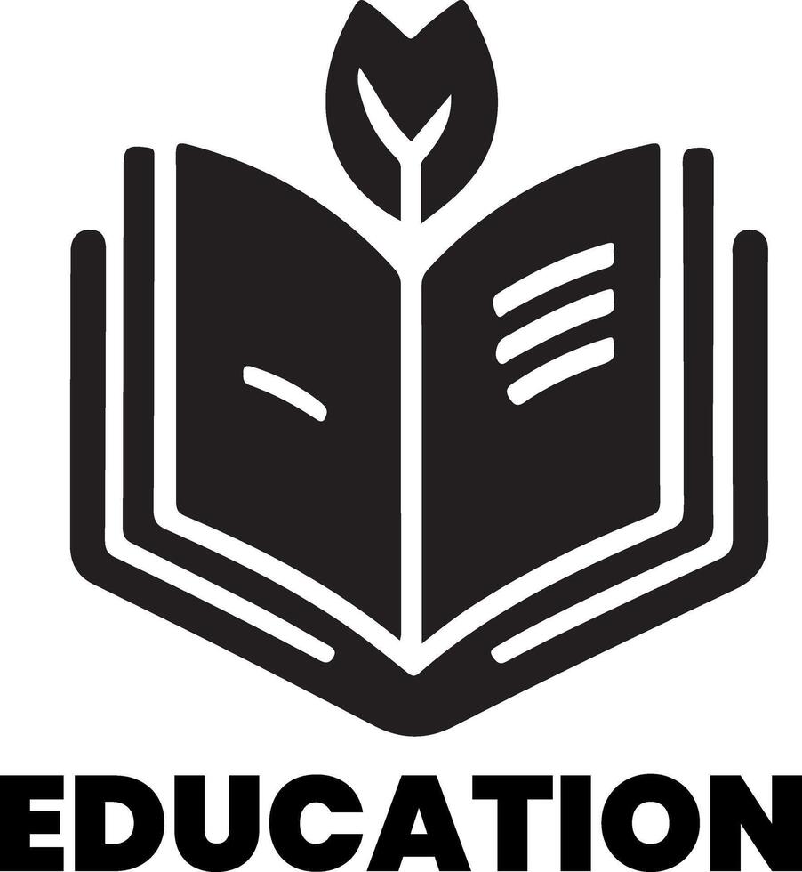 Education logo vector art illustration black color, education icon, symbol