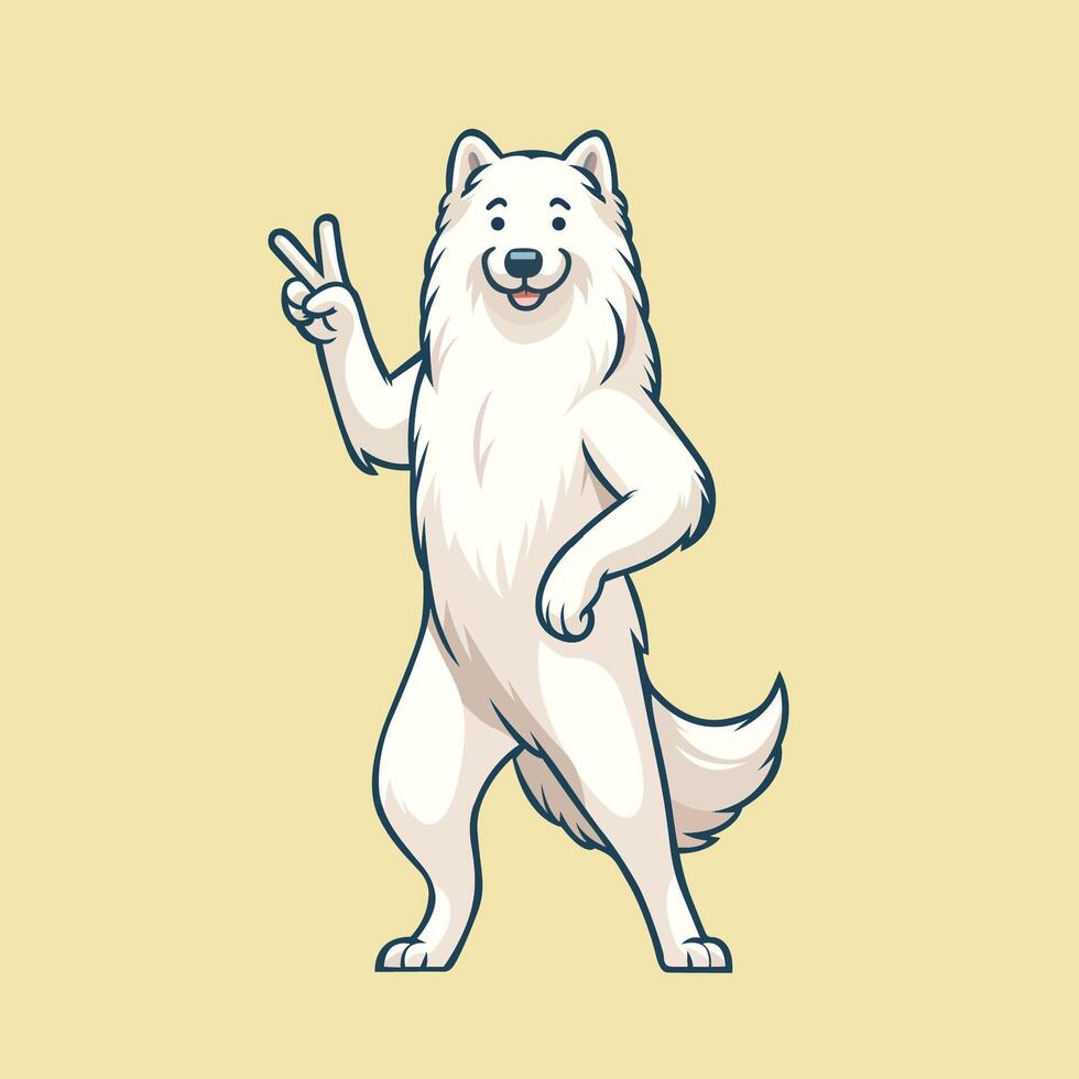 AI generated Maremmano Abruzzese Dog Peace Gesture Illustration vector