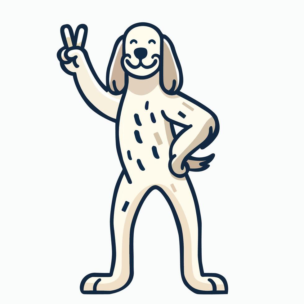 AI generated English Setter Dog Peace Gesture Illustration vector