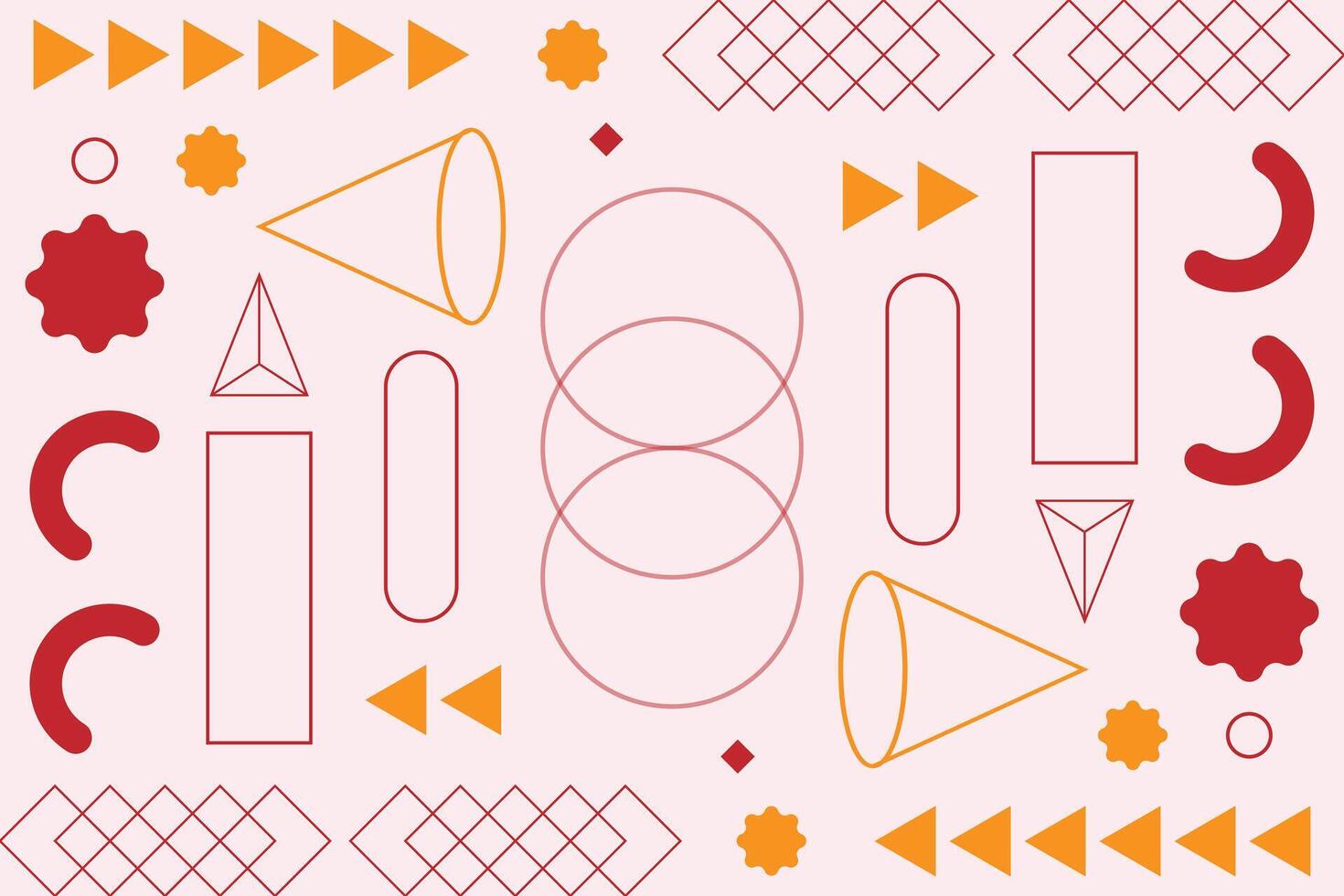 Abstract Memphis Shape Geometric Background Template vector