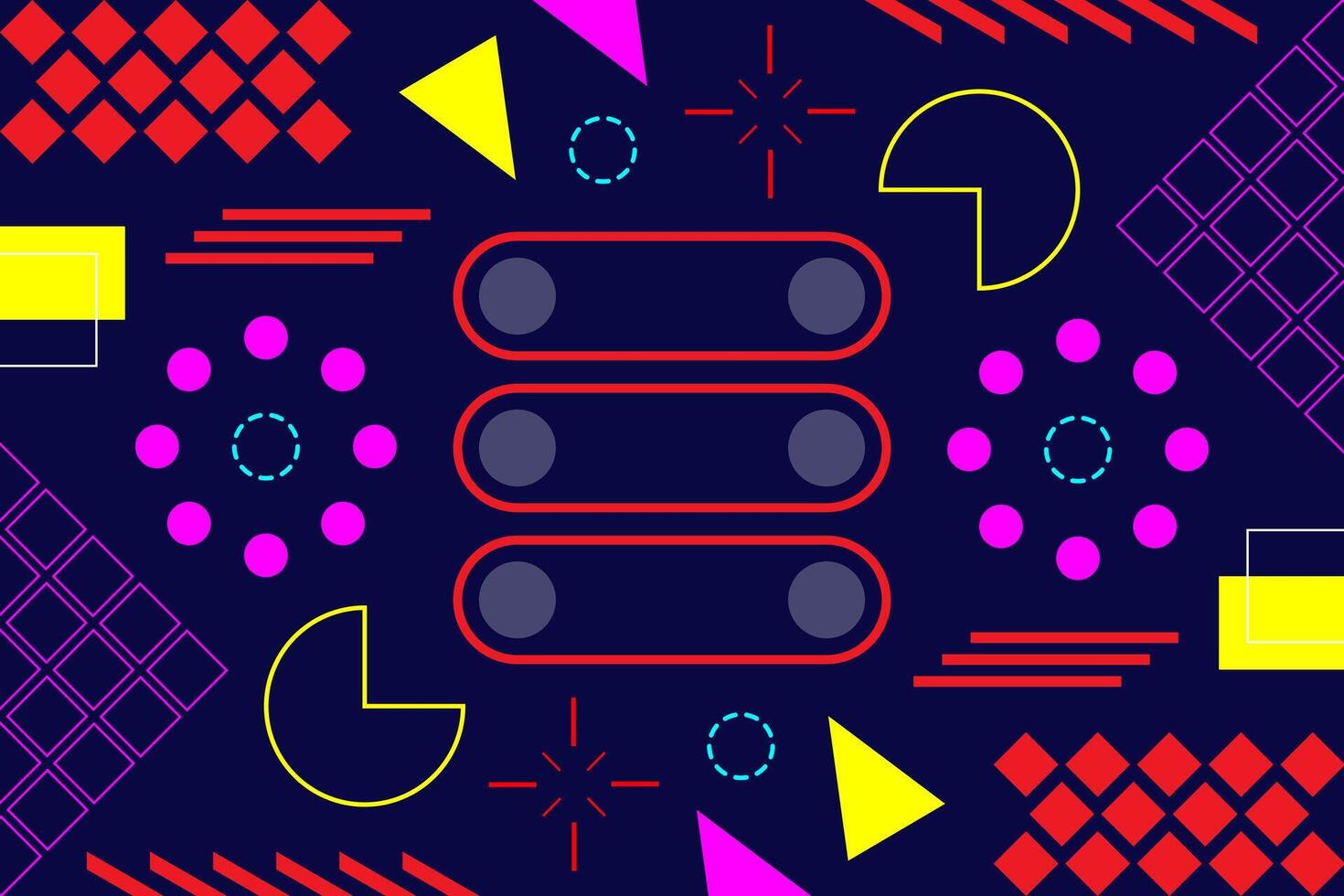 Neon Abstract Geometric Landscape Background Template vector