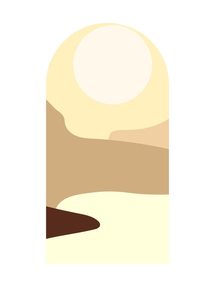 Boho Shape Silhouette Landscape Background Template vector