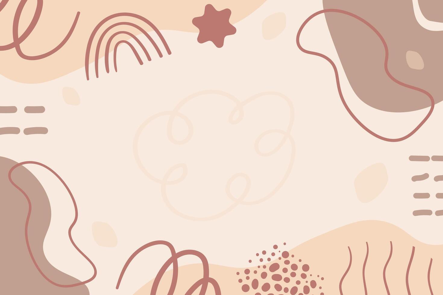 Vector flat abstract bohemian doodle background template