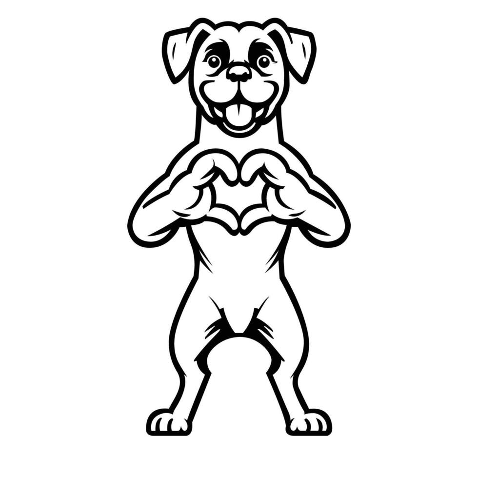 AI generated Boxer Heartfelt Gesture illustration vector