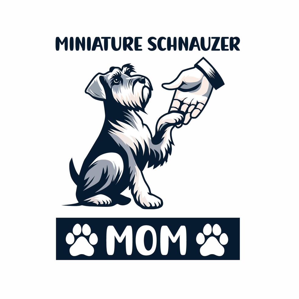 Miniature Schnauzer Mom Typography t shirt design illustration Pro vector
