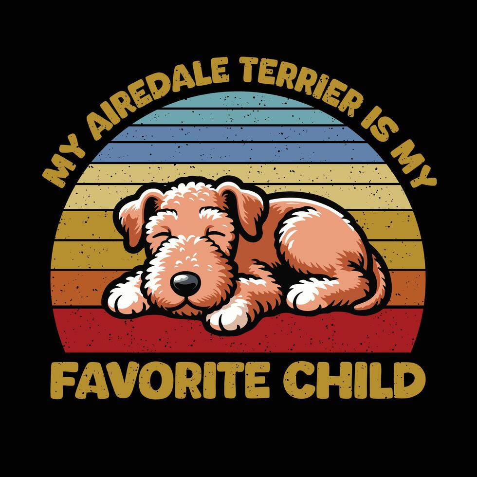 mi airedale terrier es mi favorito niño tipografía camiseta diseño ilustración vector