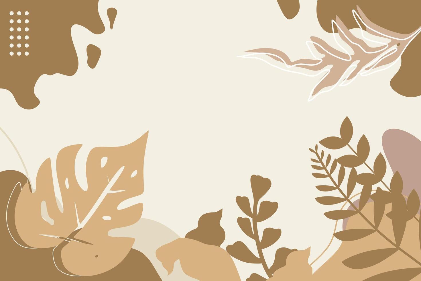 Vector flat abstract bohemian doodle background template