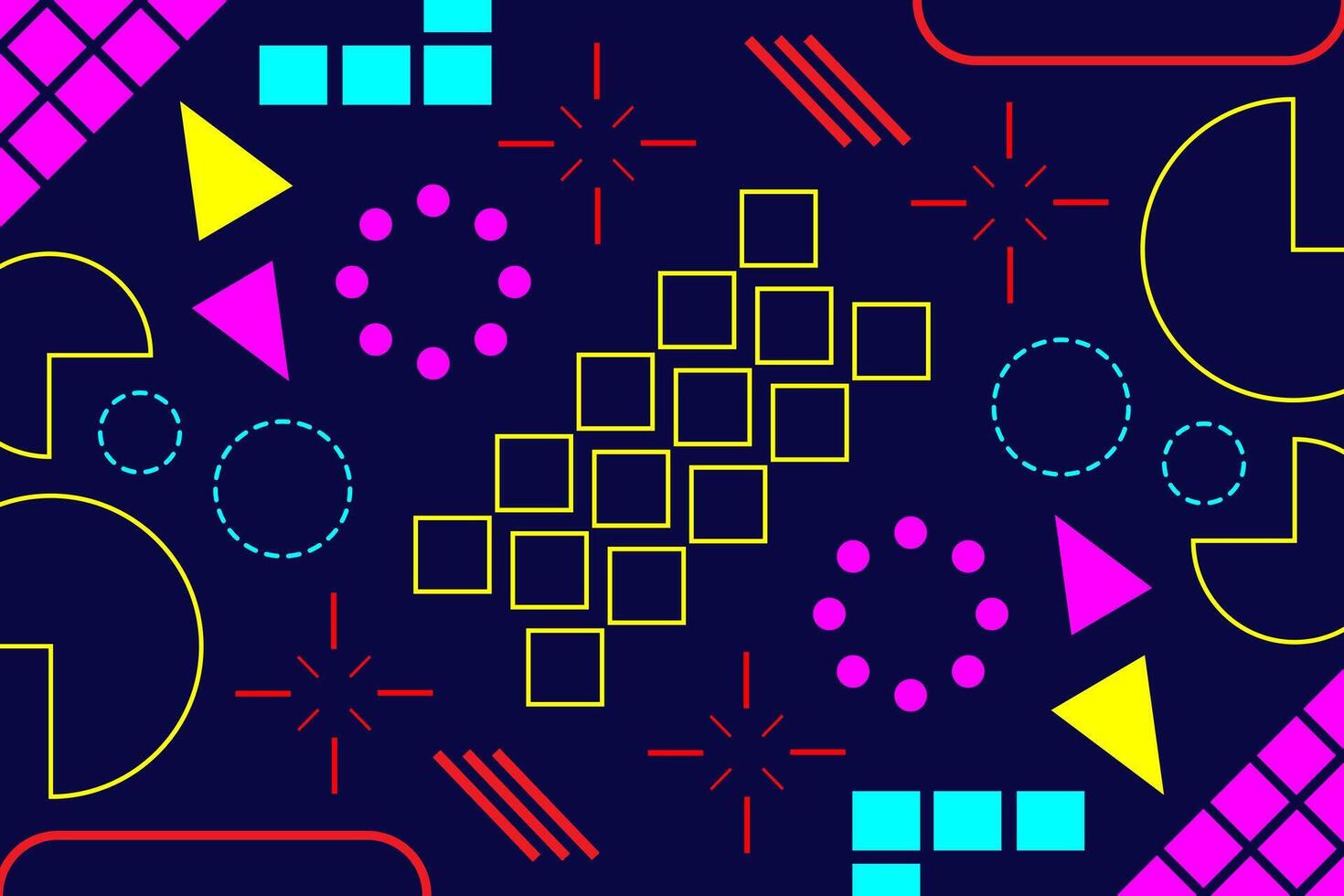 Neon Abstract Geometric Landscape Background Template vector