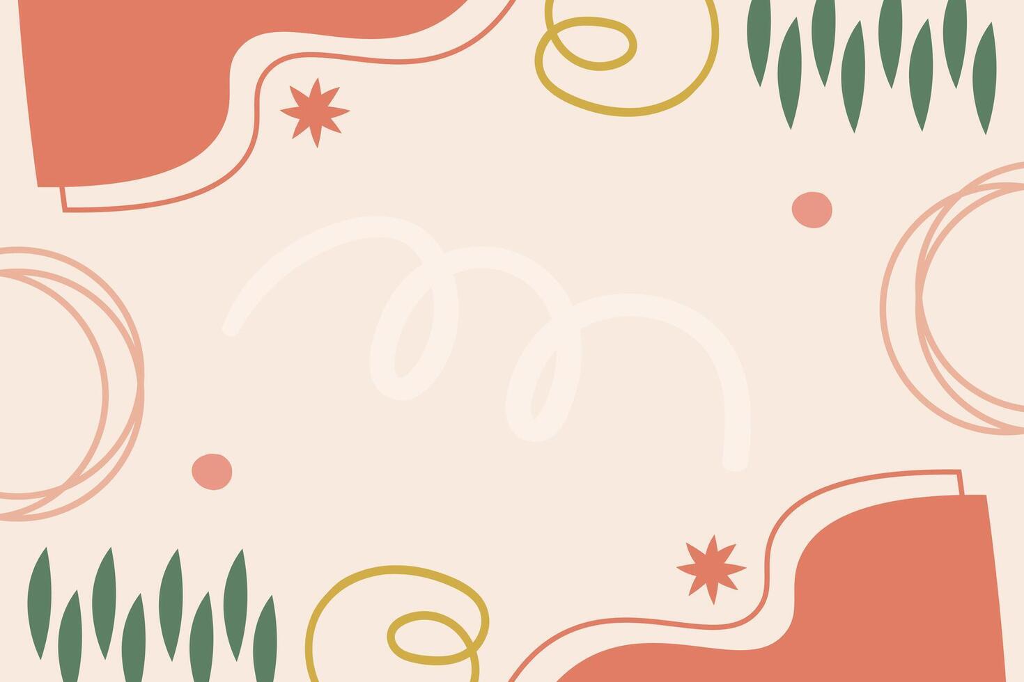 Vector flat abstract bohemian doodle background template