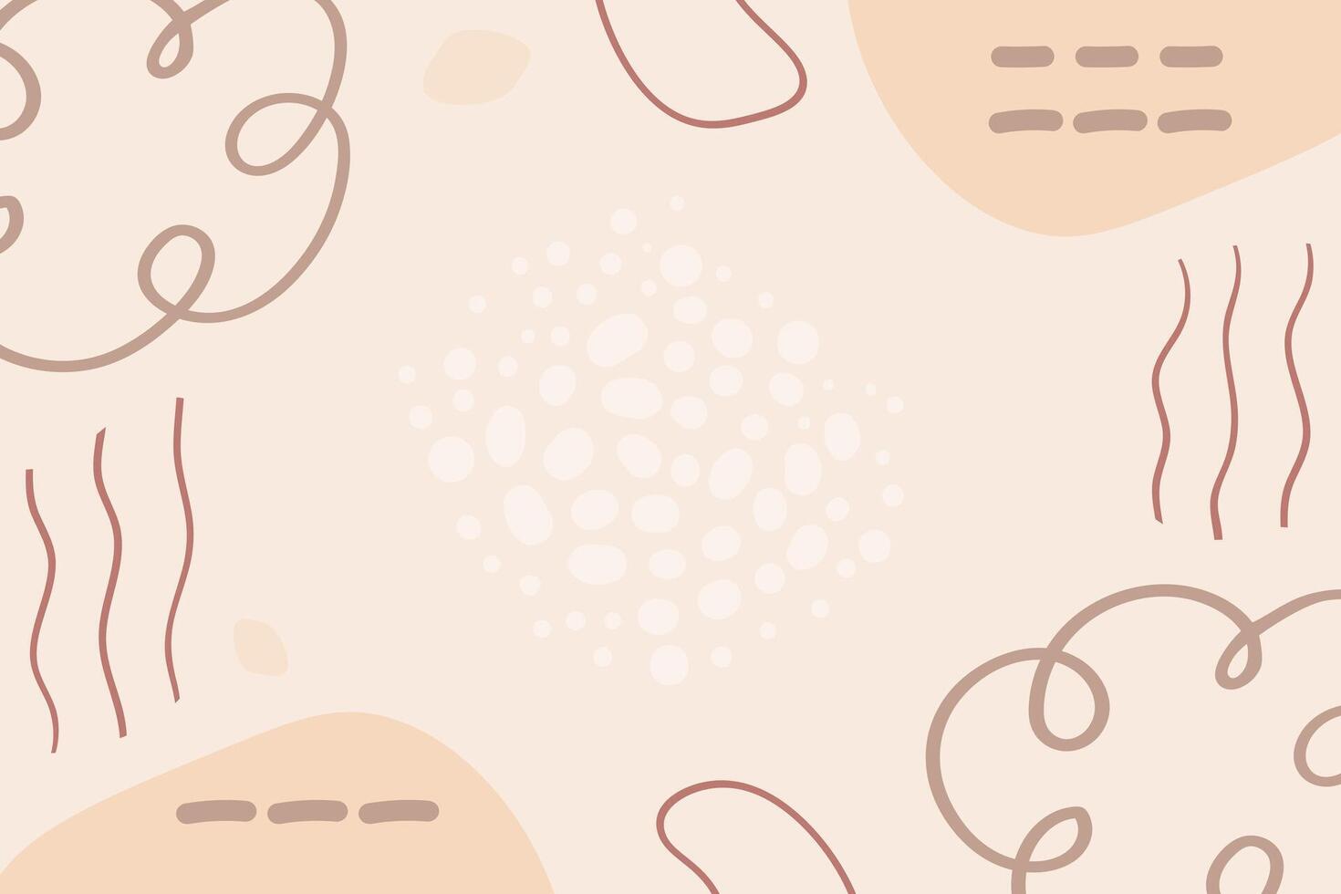 Vector flat abstract bohemian doodle background template