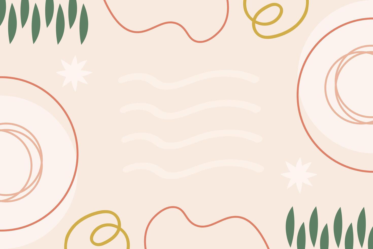 Vector flat abstract bohemian doodle background template