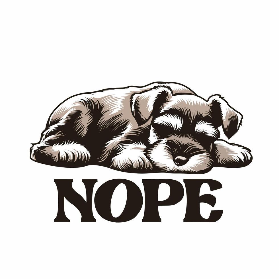 Miniature Schnauzer Nope Typography t shirt design illustration vector