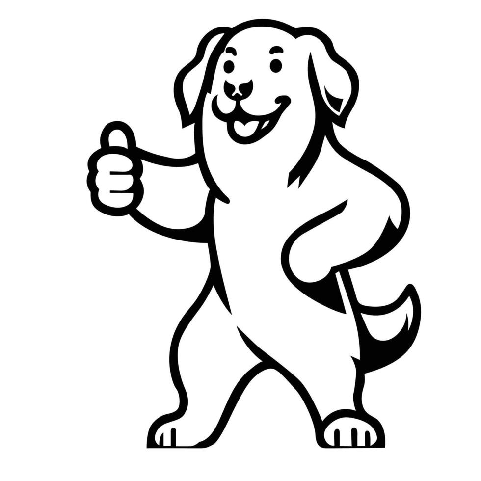 AI generated Bernese Mountain Dog Happy Thumbs Up illustration vector