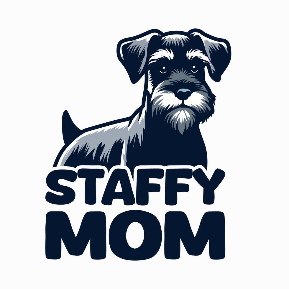 personal mamá con miniatura Schnauzer tipografía t camisa diseño ilustración Pro vector