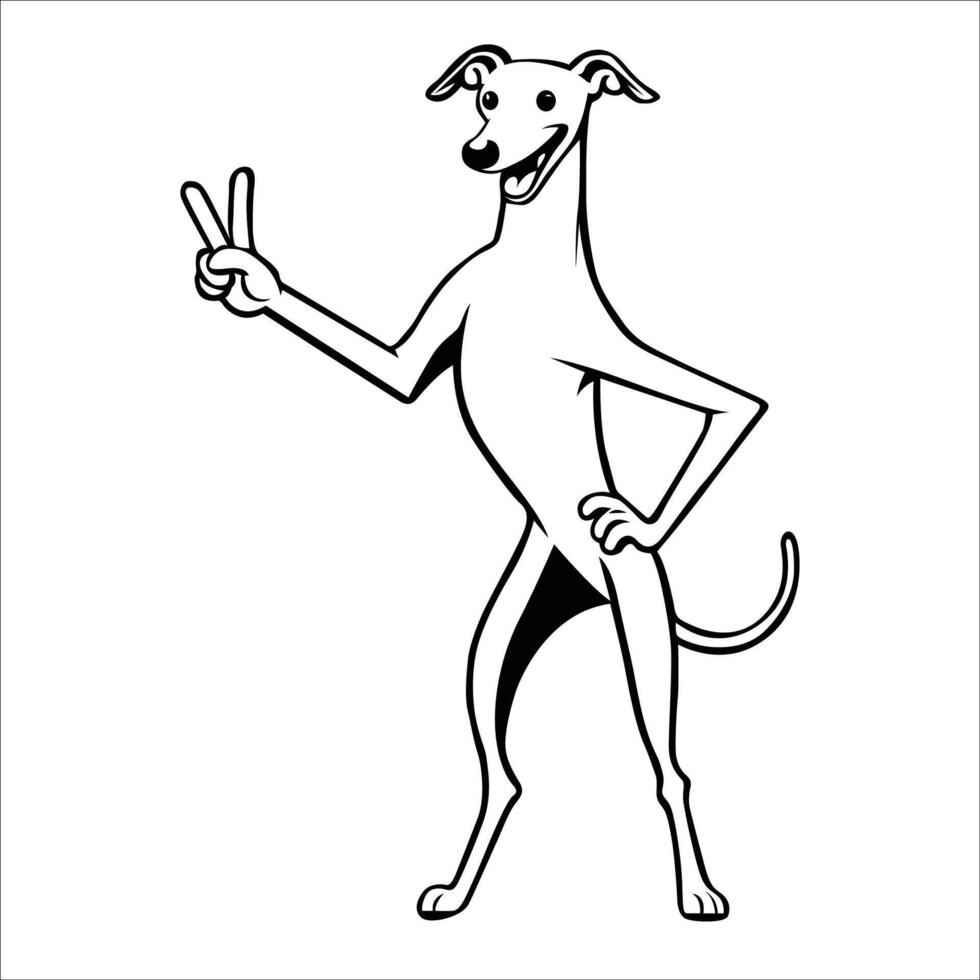 AI generated Confident Belgian Shepherd Peace Gesture Illustration Vector