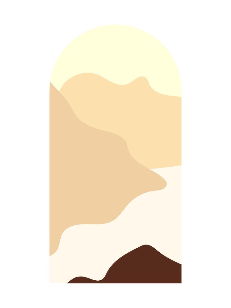 Boho Shape Silhouette Landscape Background Template vector