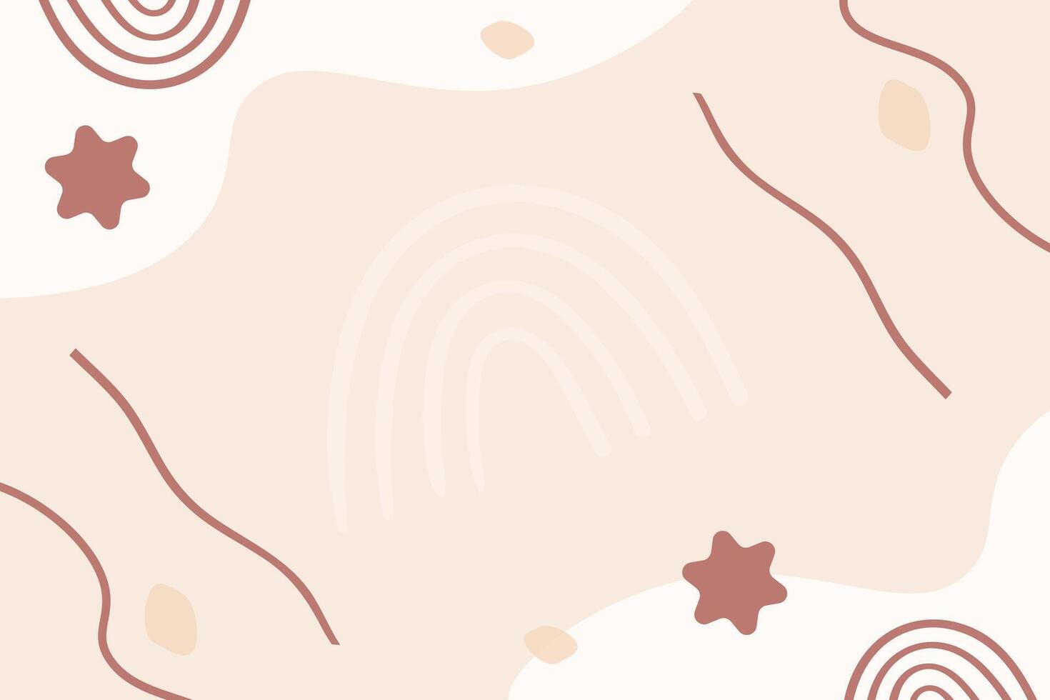 Vector flat abstract bohemian doodle background template