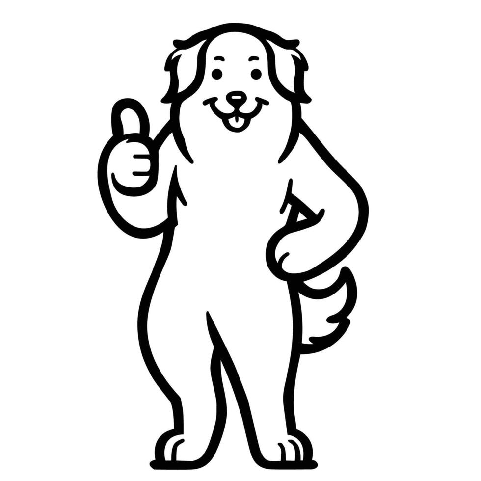 AI generated Australian Shepherd Dog Happy Thumbs Up illustration vector