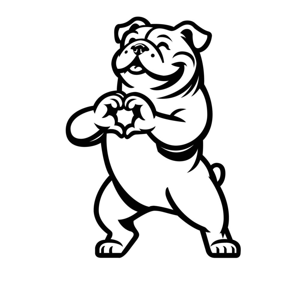 AI generated Bulldog Heartwarming Gesture illustration vector