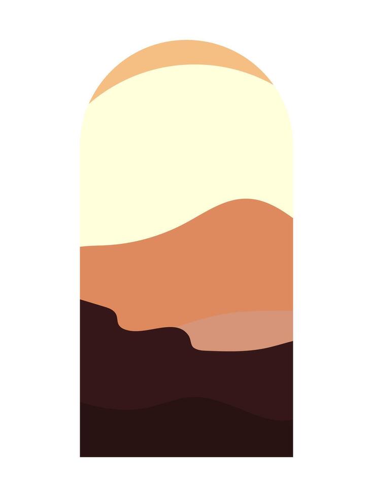 Boho Shape Silhouette Landscape Background Template vector