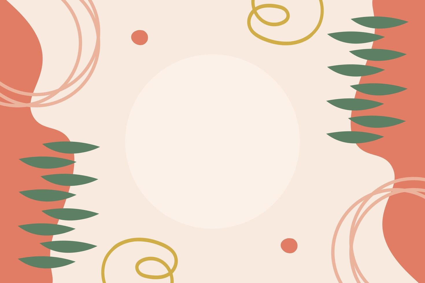 Vector flat abstract bohemian doodle background template