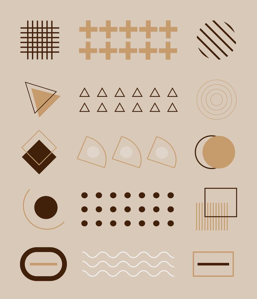 Abstract memphis geometric shapes background template vector