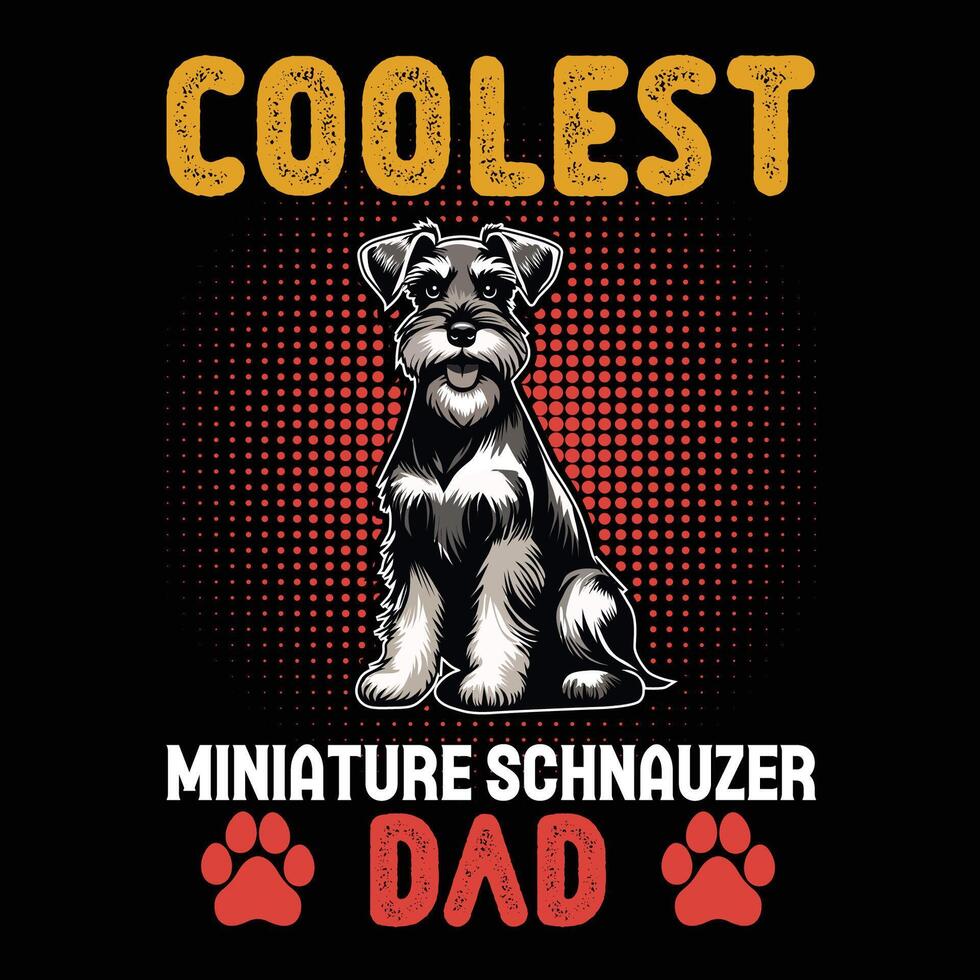 mas guay miniatura Schnauzer papá tipografía t camisa diseño ilustración Pro vector