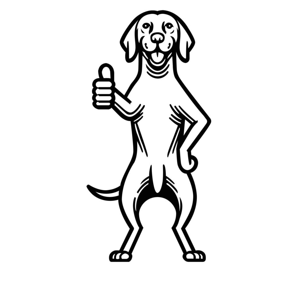 AI generated Vizsla Dog Happy Thumbs-Up illustration vector