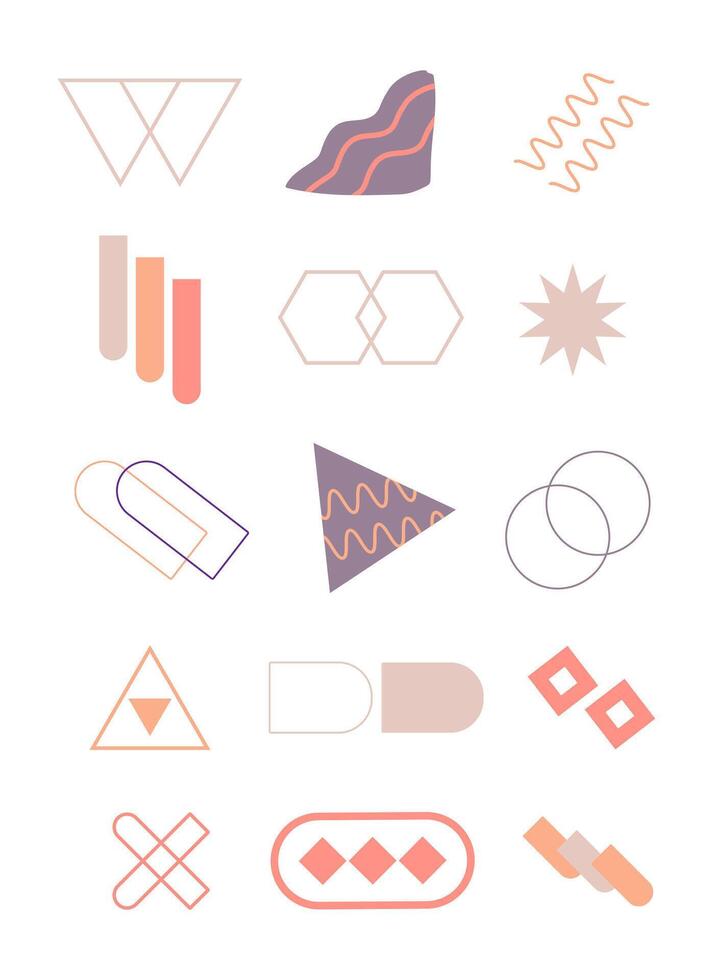 Abstract Memphis Shape Geometric Background Template vector