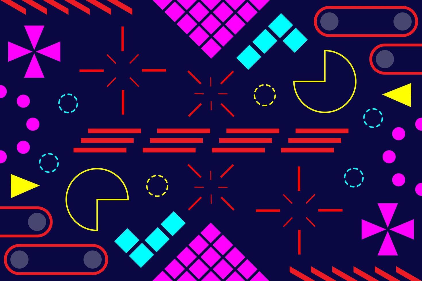 Neon Abstract Geometric Landscape Background Template vector