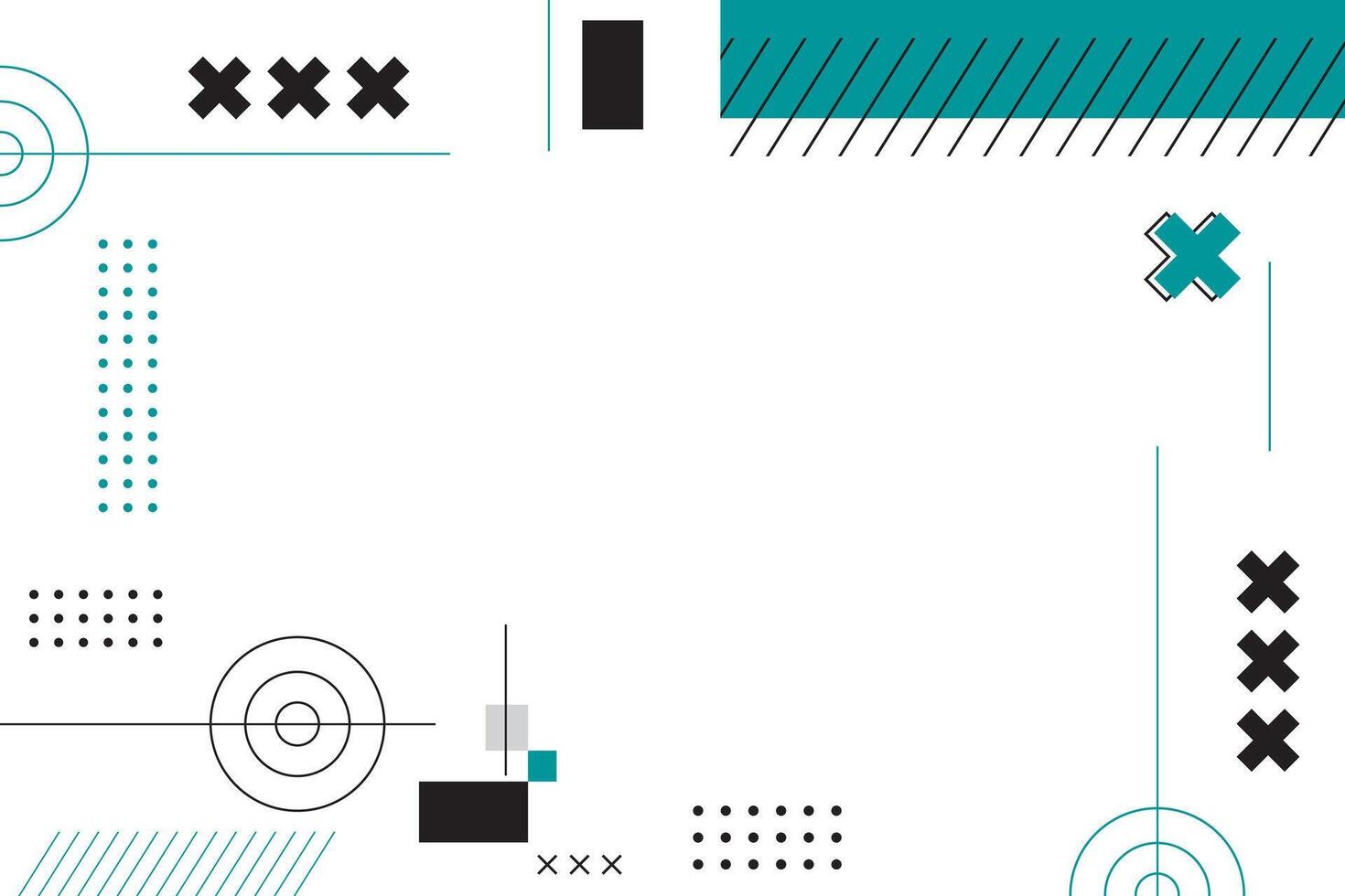 Abstract memphis geometric shape background vector
