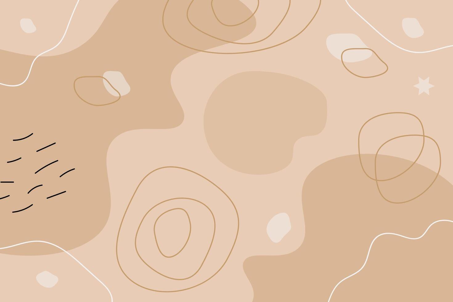 Vector flat abstract bohemian doodle background template