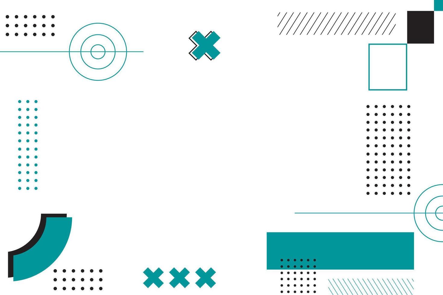 Abstract memphis geometric shape background vector