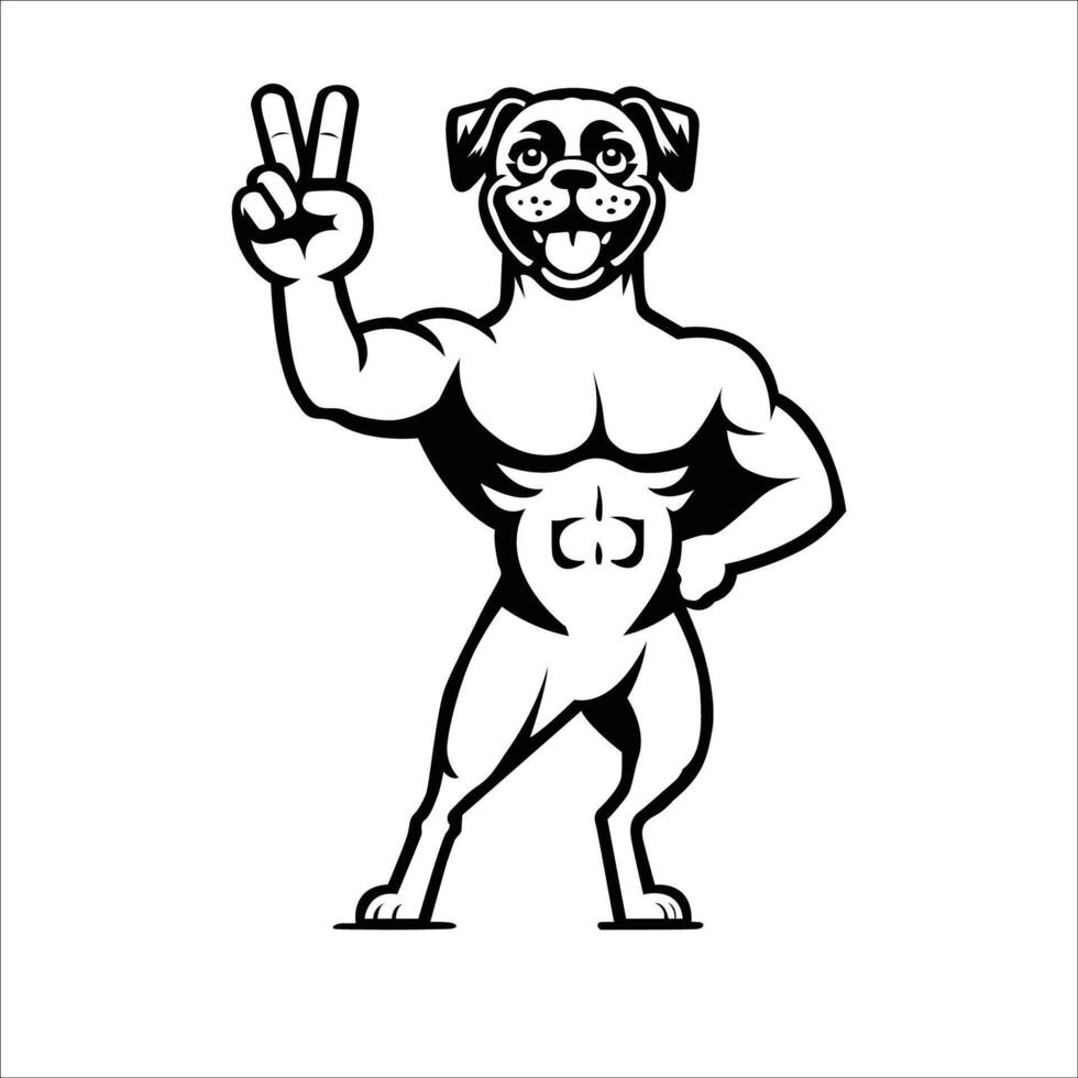 AI generated Confident Boxer Peace Gesture Illustration Vector