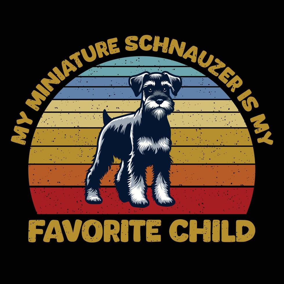 mi miniatura Schnauzer es mi favorito niño tipografía t camisa diseño ilustración Pro vector