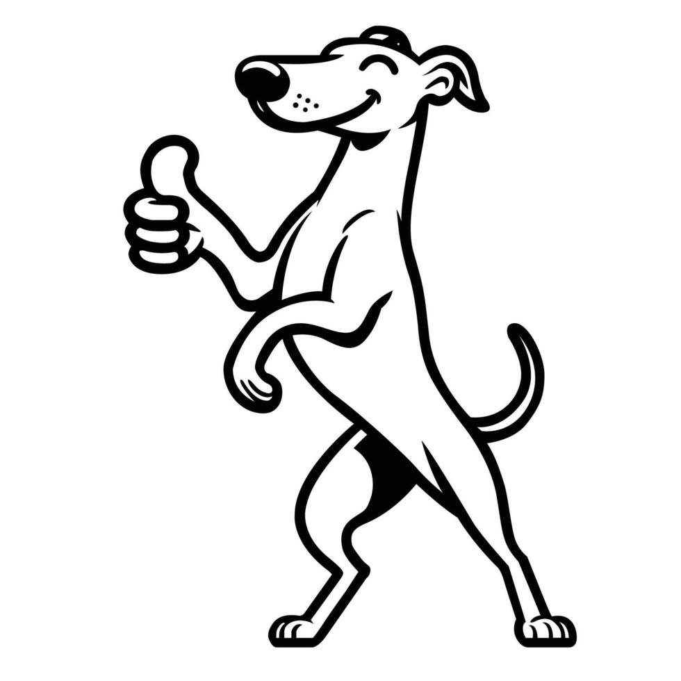 AI generated Whippet Dog Happy Thumbs-Up illustration vector