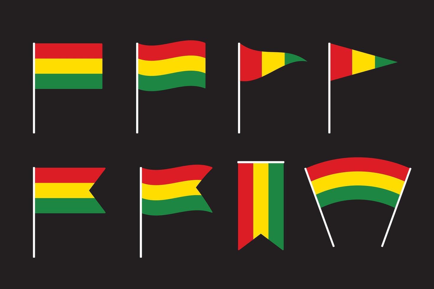 rojo, amarillo y verde de colores bandera como el colores de el negro historia mes bandera. plano vector ilustración.