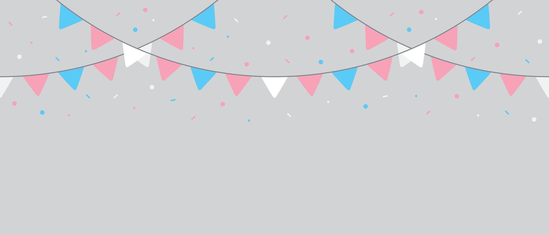Transgender flag party buntings. LGBTQIA concept. Flat vector illustration