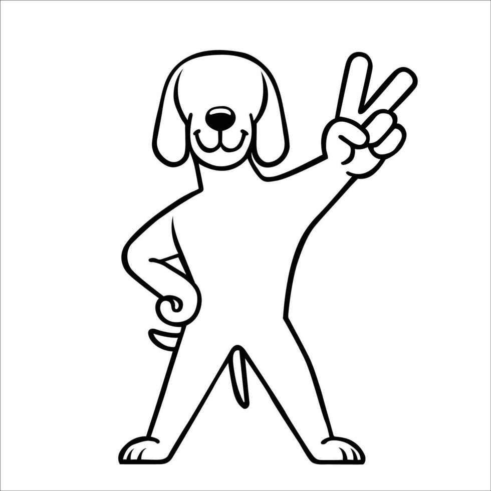 AI generated Confident Bracco Peace Gesture Illustration Vector