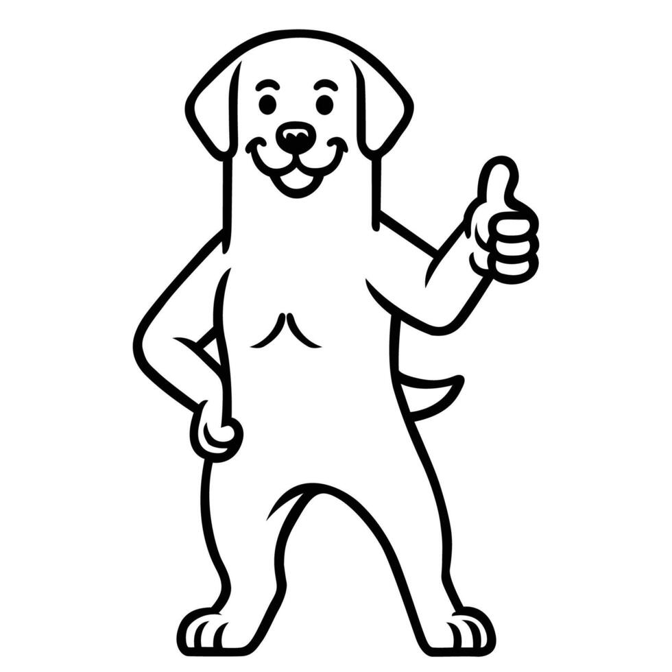 AI generated Labrador Retriever Dog Happy Thumbs Up illustration vector