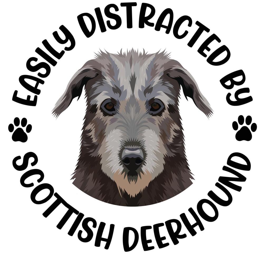 Easily Distracted By Scottish Terrier Dog T-shirt Design Pro Vector