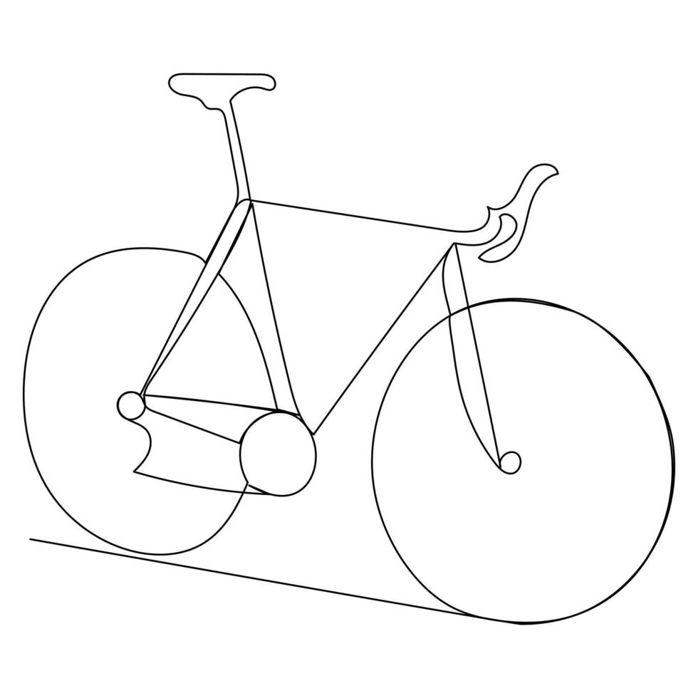 continuo soltero vector línea Arte dibujo y uno línea ilustración de bicicleta