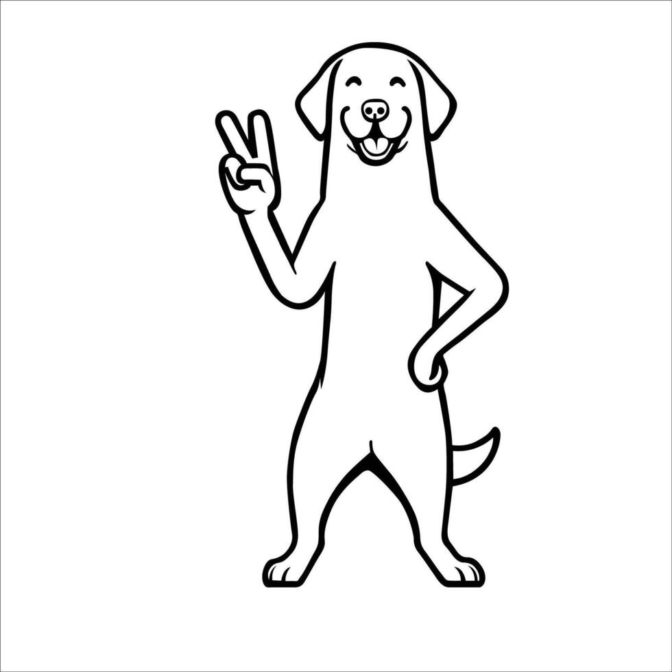 AI generated Confident Chesapeake Bay Retriever Peace Gesture Illustration Vector