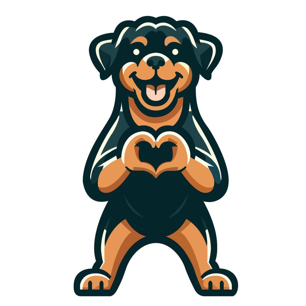 AI generated Rottweiler Heartwarming Gesture  illustration vector
