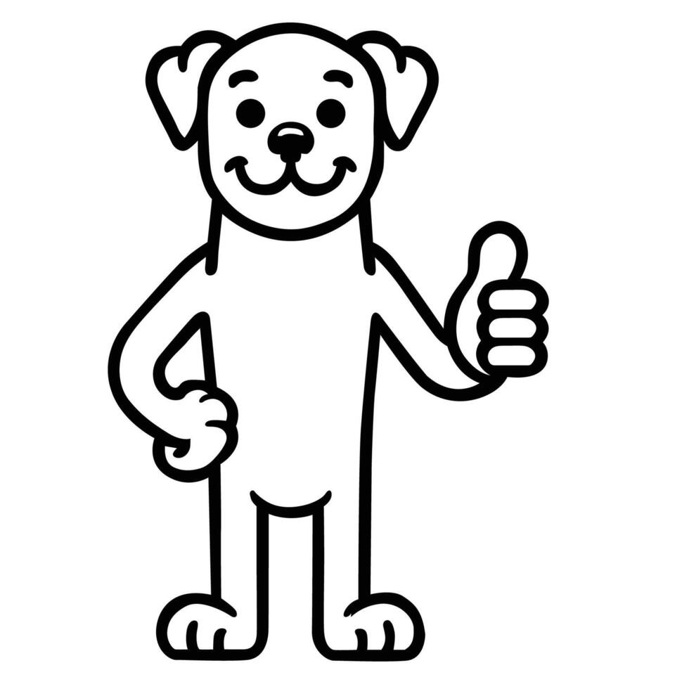 AI generated Boxer Dog Happy Thumbs-Up illustration vector