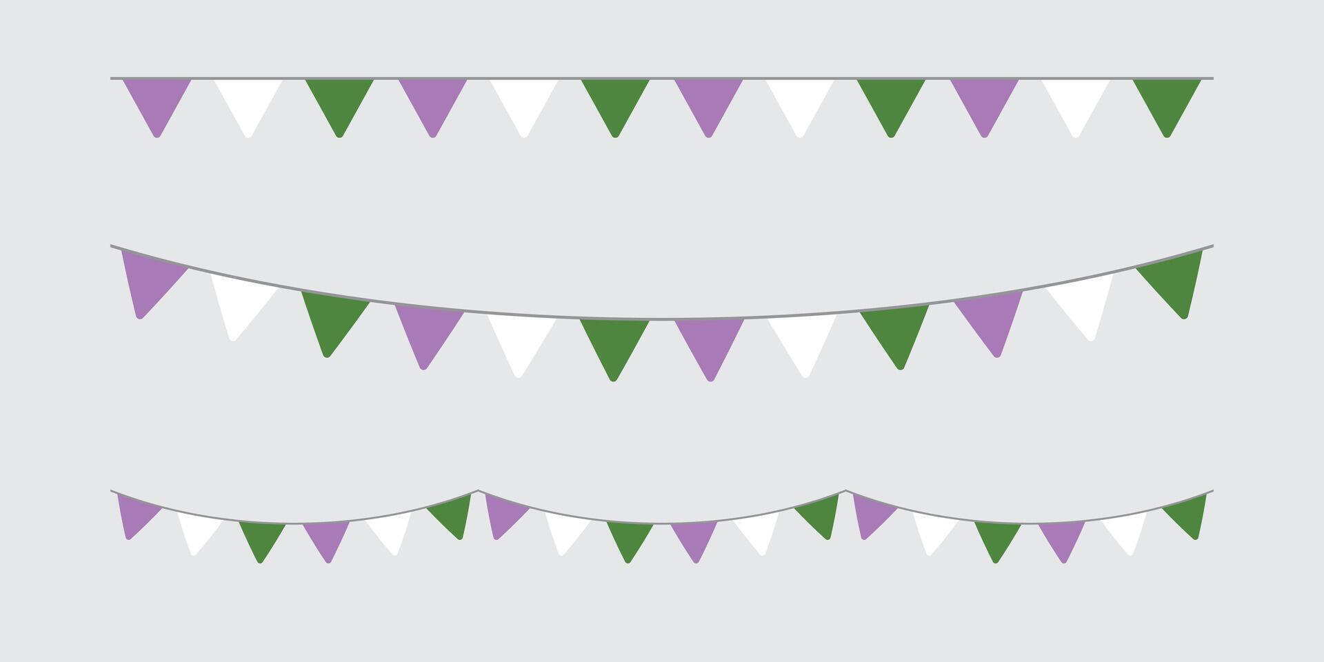 púrpura, blanco, y verde de colores fiesta verderón, como el colores de el género queer bandera. lgbtqi concepto. plano diseño ilustración. vector