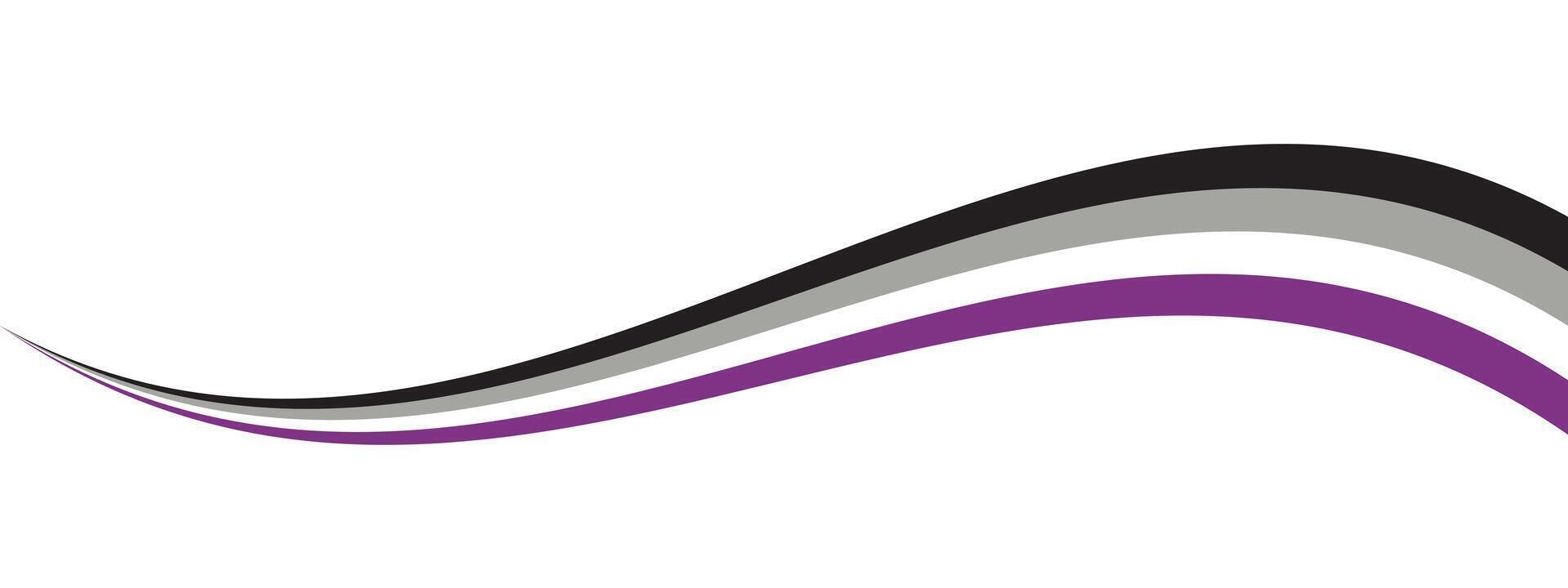 Black, Gray, white and purple colored background, as the colors of the asexual flag. LGBTQI concept. Flat vector illustration.