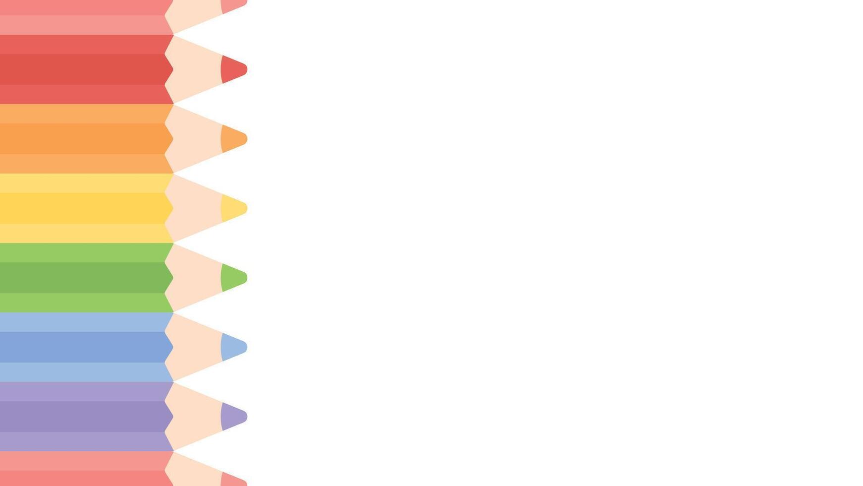 Cute pastel colored pencils bottom border seamless pattern background. Flat vector illustration. Back to school concept.
