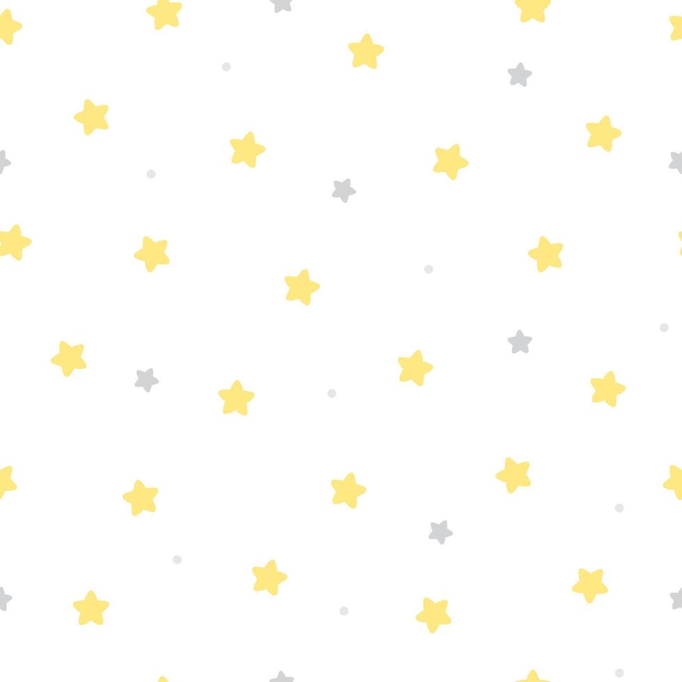 Cute yellow and grey stars seamless pattern background. vector