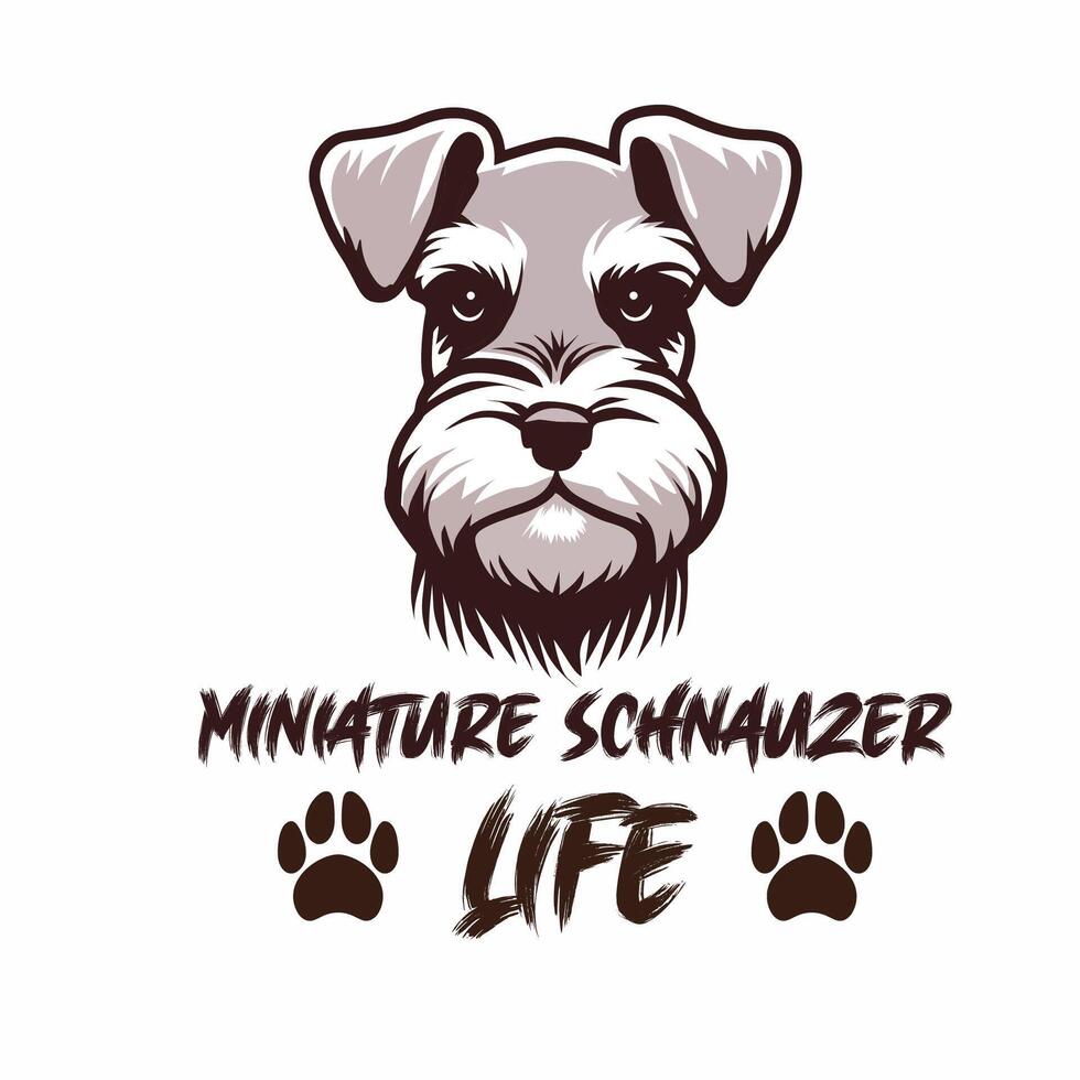 Miniature Schnauzer Life Typography t shirt design illustration Pro vector